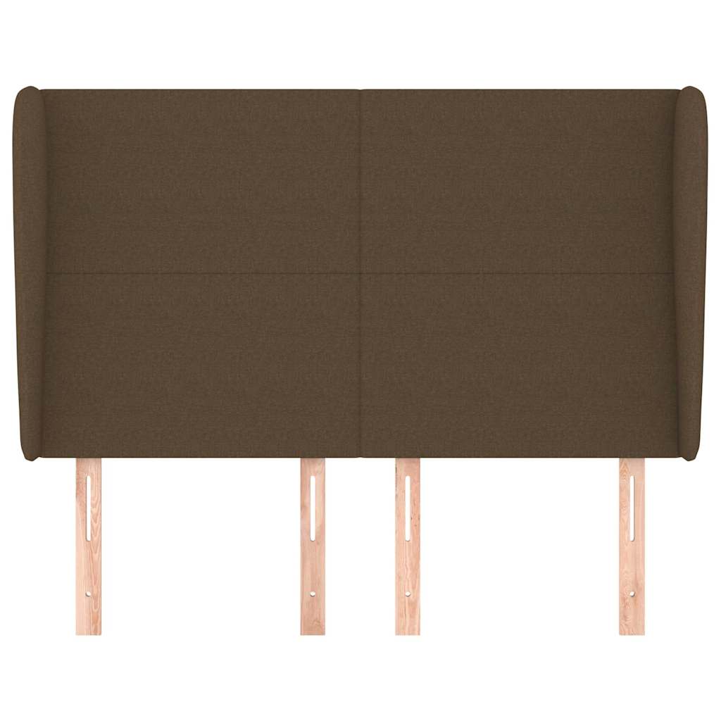 Vidaxl hoofdbord met randen 147x23x118 128 cm stof donkerbruin