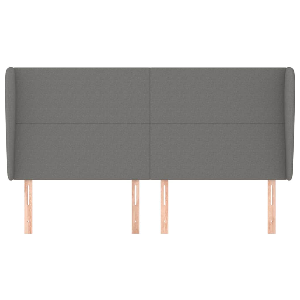 Vidaxl hoofdbord met randen 203x23x118 128 cm stof donkergrijs