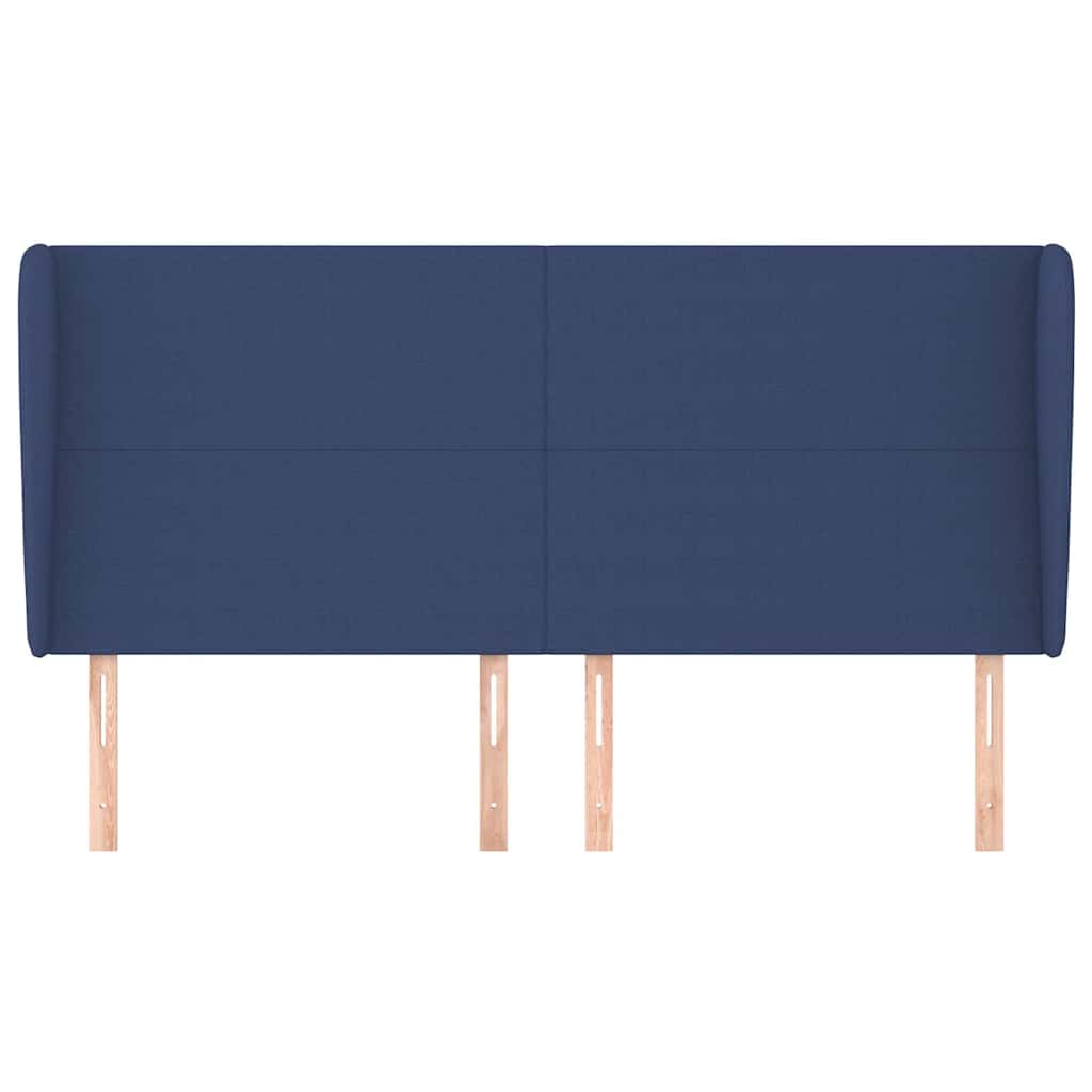 Vidaxl hoofdbord met randen 203x23x118 128 cm stof blauw