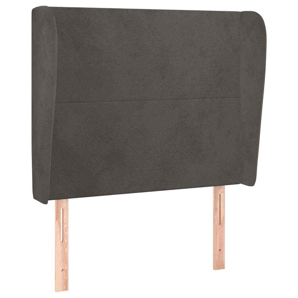 Vidaxl hoofdbord met randen 93x23x118 128 cm fluweel donkergrijs