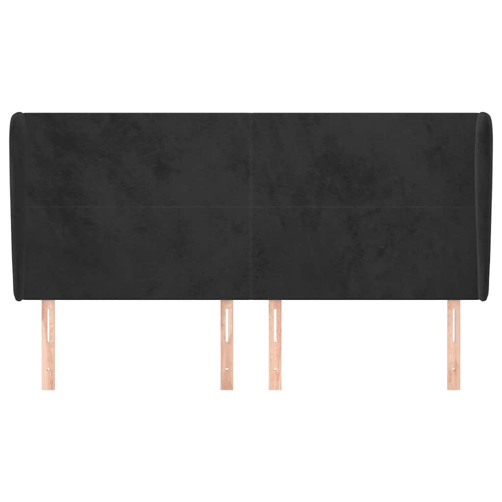 Vidaxl hoofdbord met randen 163x23x118 128 cm fluweel zwart