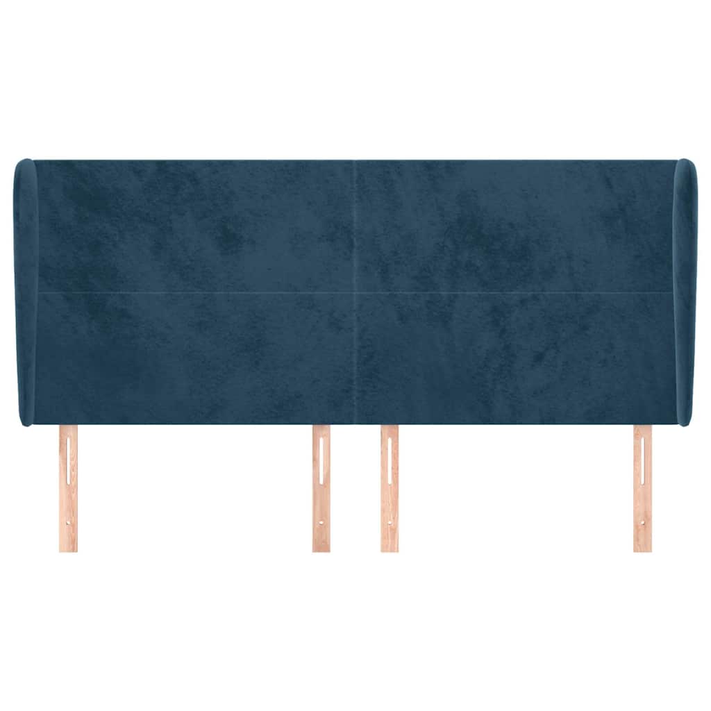 Vidaxl hoofdbord met randen 163x23x118 128 cm fluweel donkerblauw