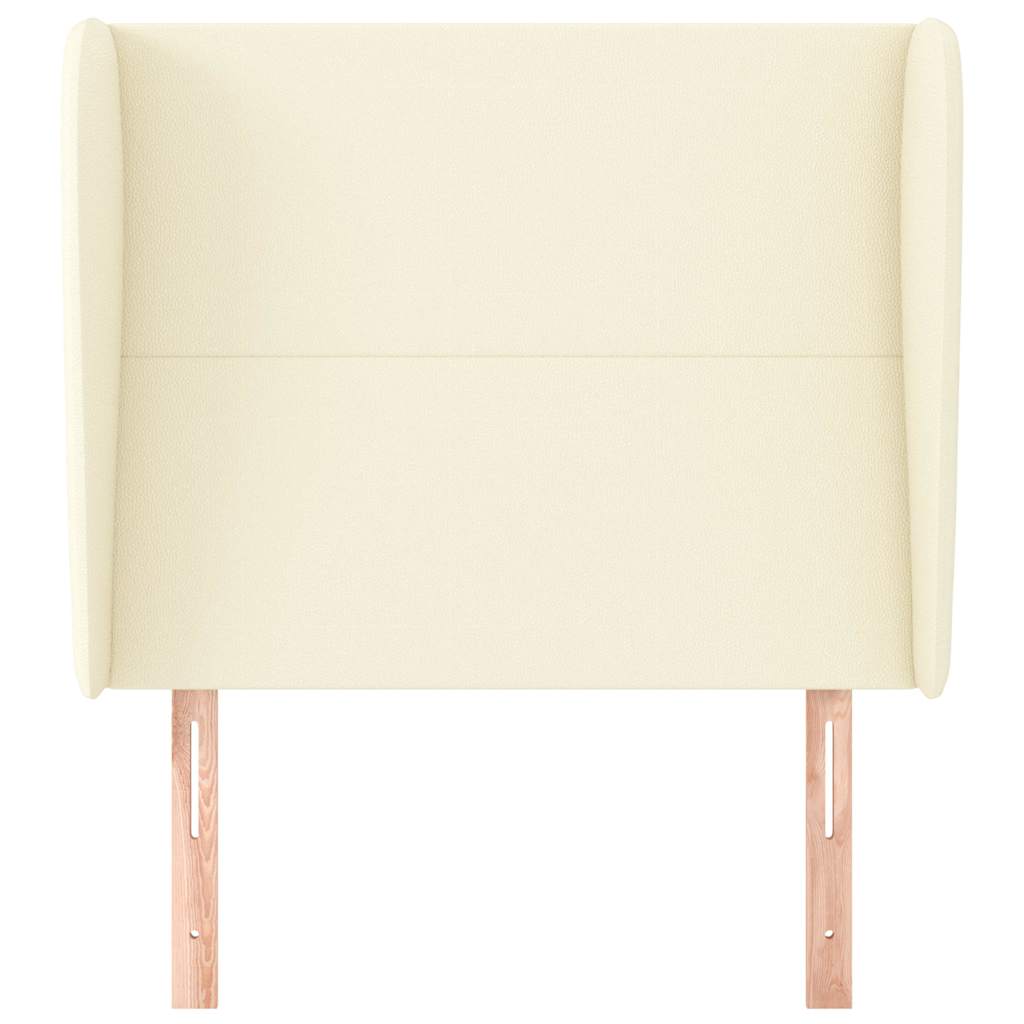 Vidaxl hoofdbord met randen 93x23x118 128 cm kunstleer crèmekleurig