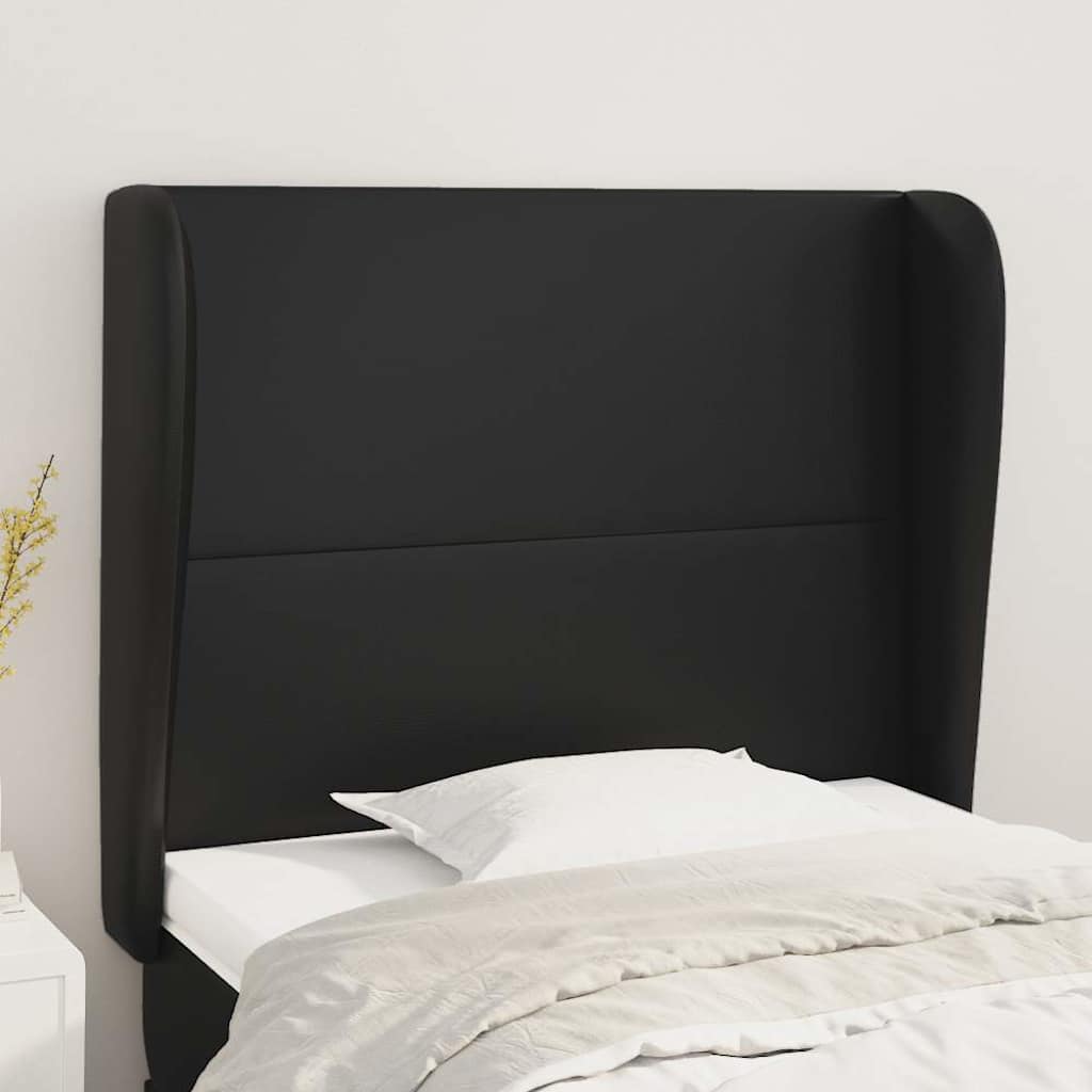 Vidaxl hoofdbord met randen 103x23x118 128 cm kunstleer zwart