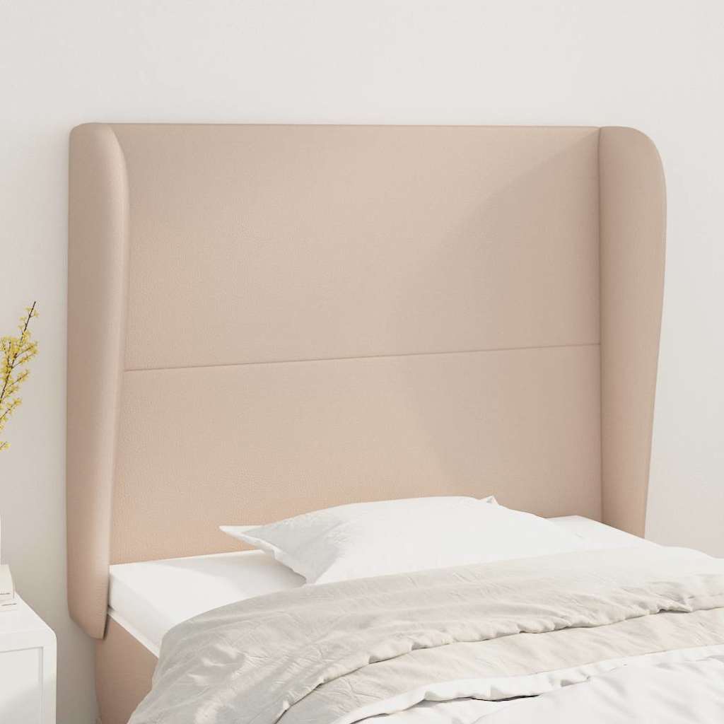 Vidaxl hoofdbord met randen 103x23x118 128cm kunstleer cappuccinokleur