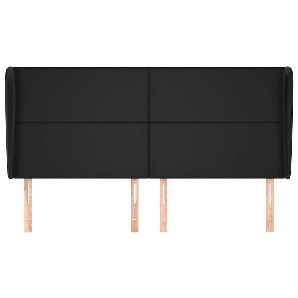 Vidaxl hoofdbord met randen 203x23x118 128 cm kunstleer zwart
