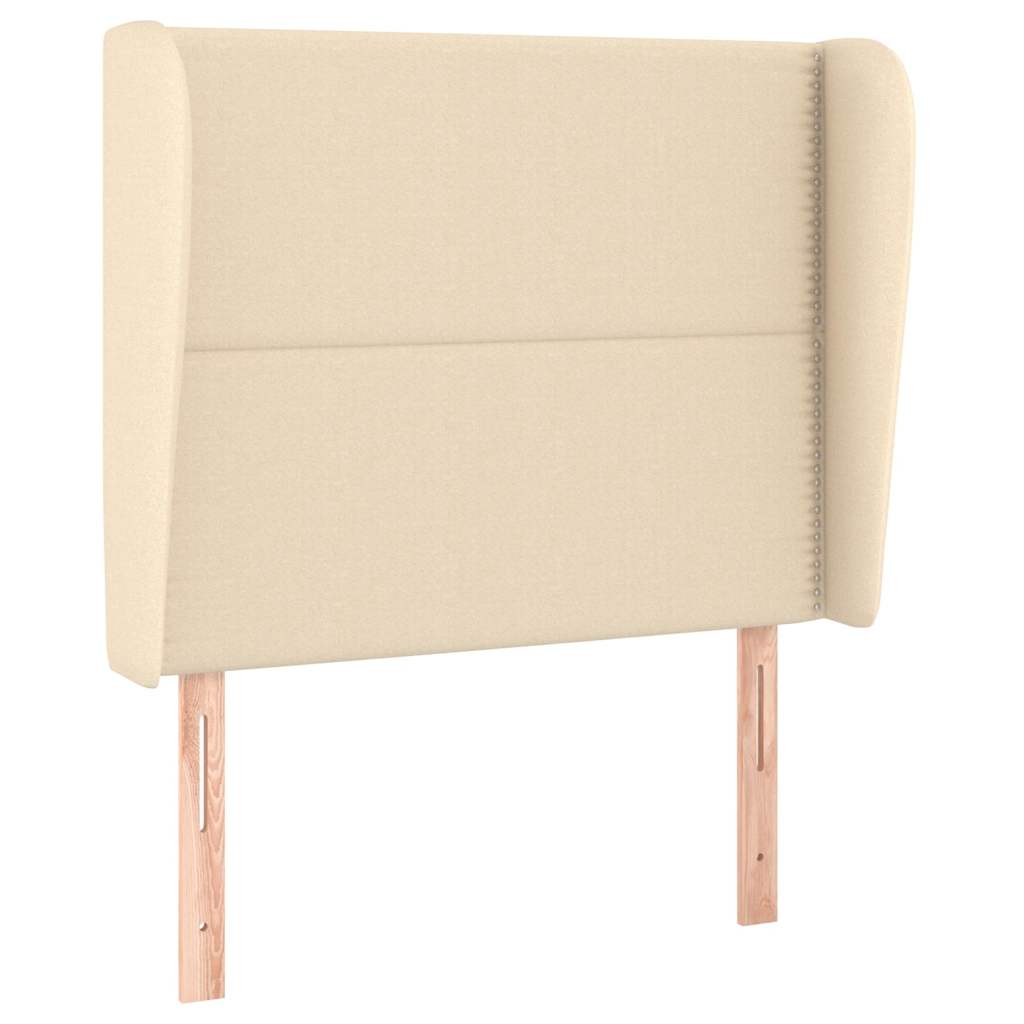 Vidaxl hoofdbord met randen 93x23x118 128 cm stof crèmekleurig