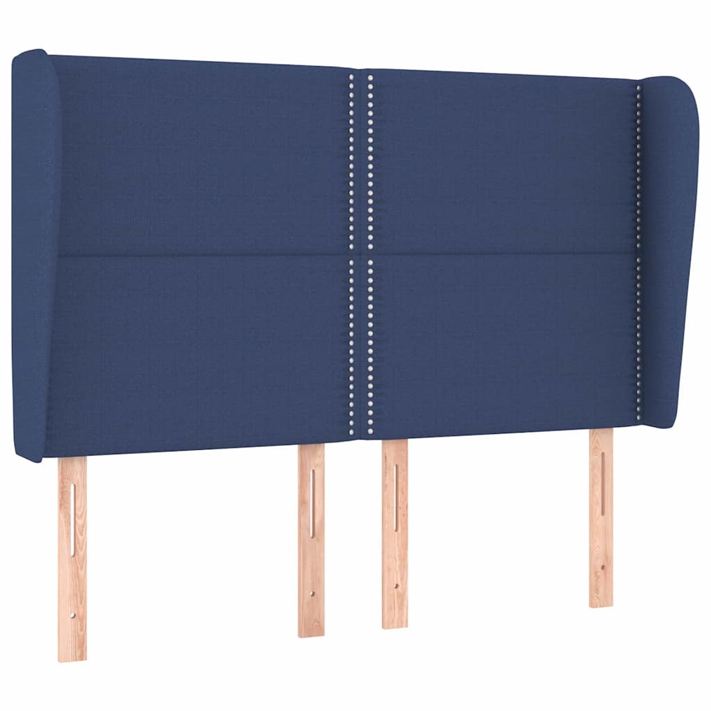 Vidaxl hoofdbord met randen 147x23x118 128 cm stof blauw