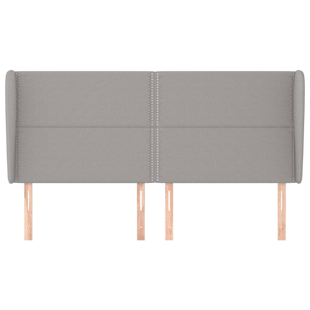 Vidaxl hoofdbord met randen 203x23x118 128 cm stof lichtgrijs