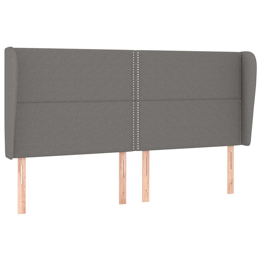 Vidaxl hoofdbord met randen 203x23x118 128 cm stof donkergrijs