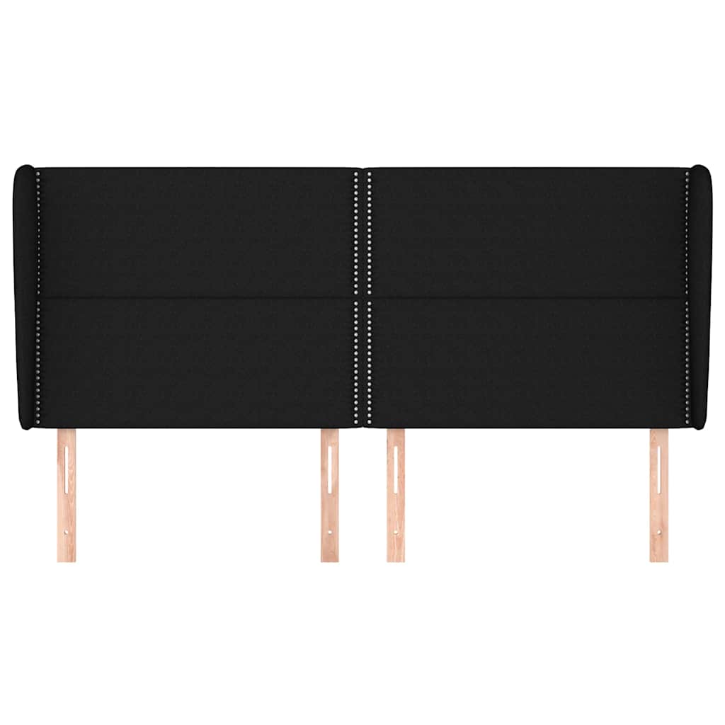 Vidaxl hoofdbord met randen 203x23x118 128 cm stof zwart