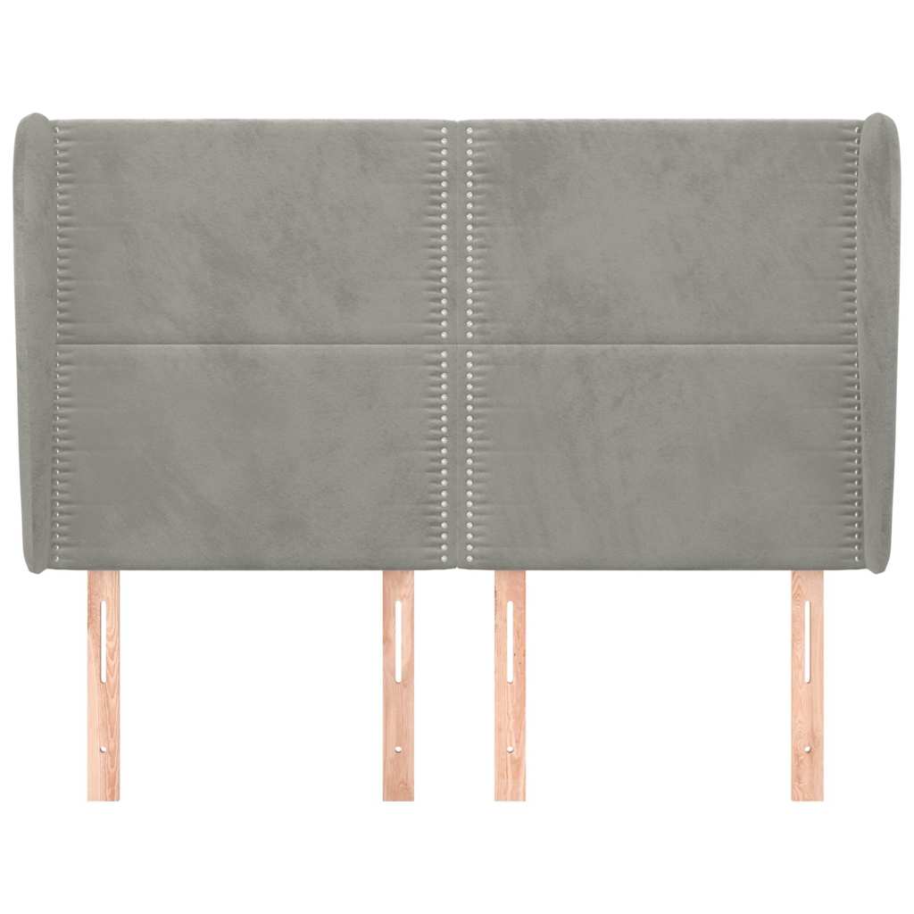 Vidaxl hoofdbord met randen 147x23x118 128 cm fluweel lichtgrijs