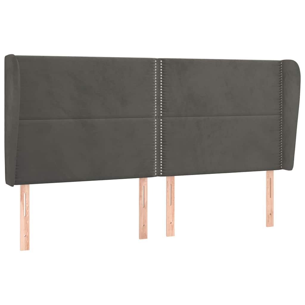 Vidaxl hoofdbord met randen 203x23x118 128 cm fluweel donkergrijs