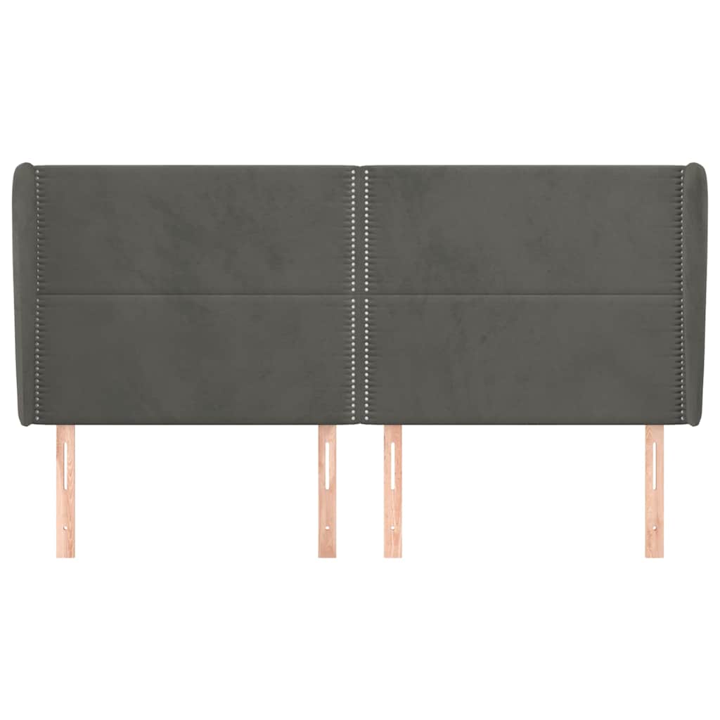 Vidaxl hoofdbord met randen 203x23x118 128 cm fluweel donkergrijs