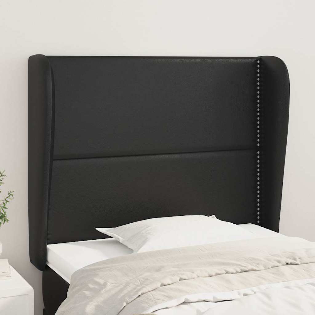 Vidaxl hoofdbord met randen 103x23x118 128 cm kunstleer zwart