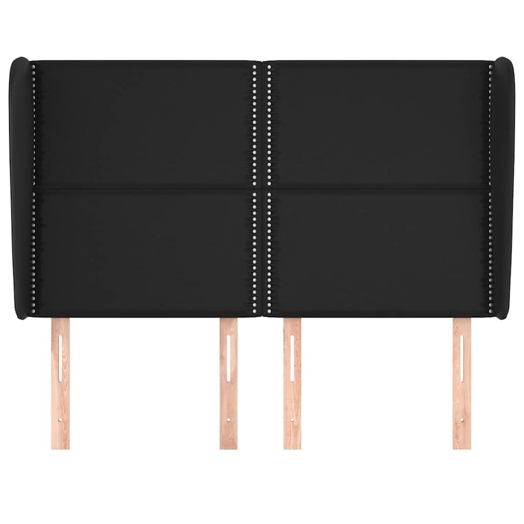 Vidaxl hoofdbord met randen 147x23x118 128 cm kunstleer zwart