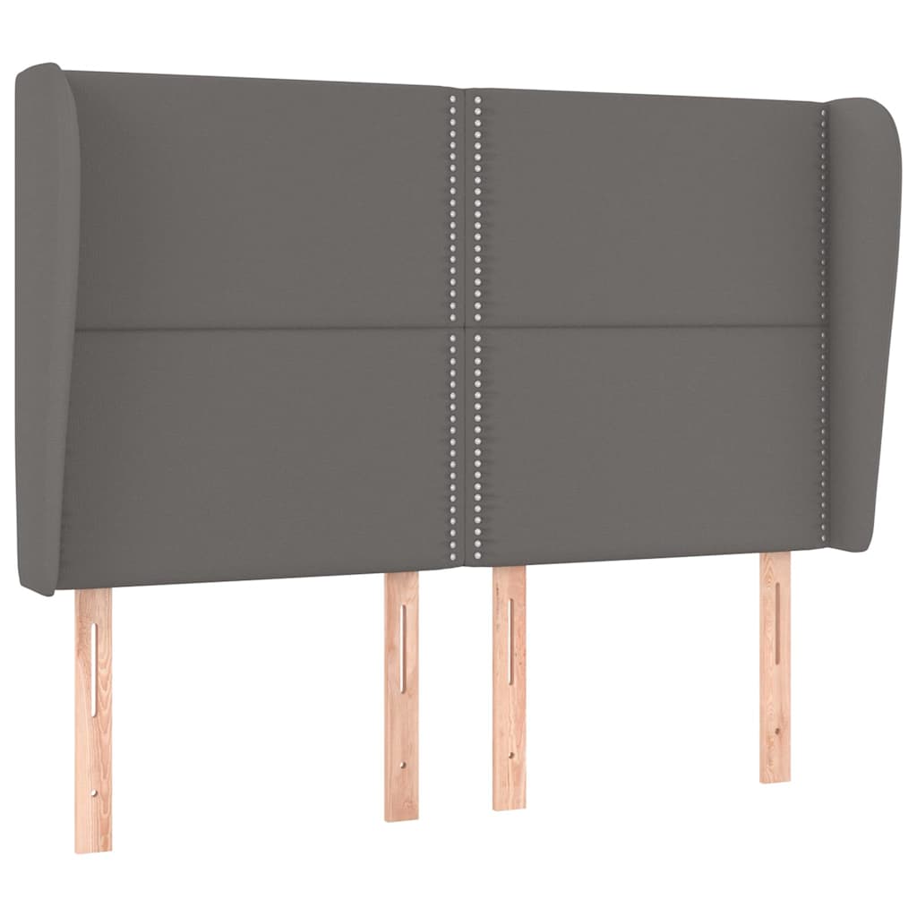 Vidaxl hoofdbord met randen 147x23x118 128 cm kunstleer grijs