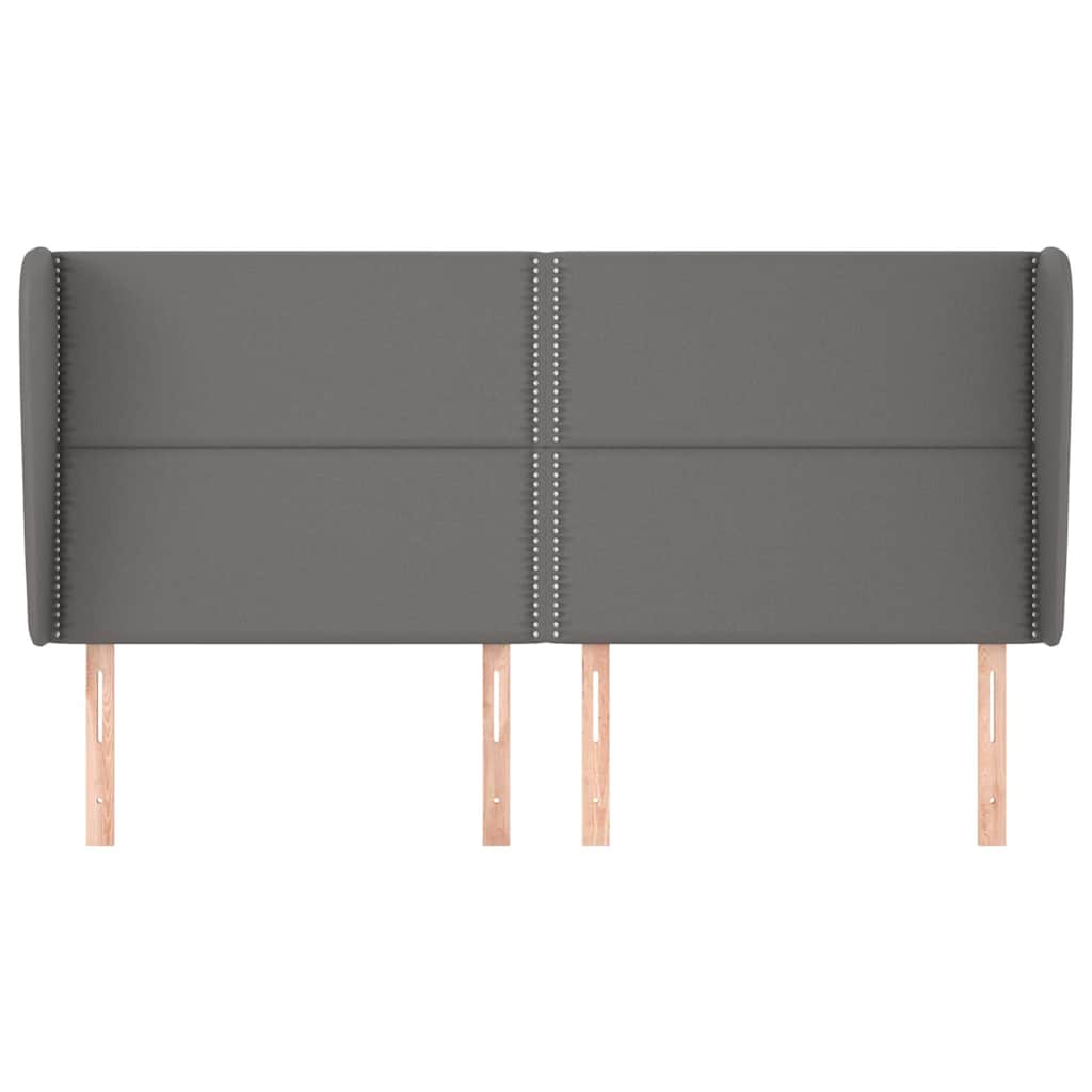 Vidaxl hoofdbord met randen 183x23x118 128 cm kunstleer grijs