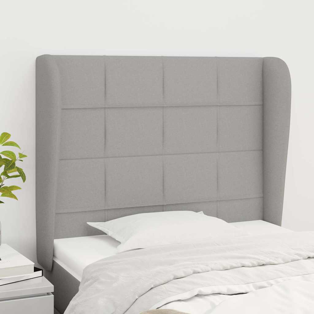 Vidaxl hoofdbord met randen 83x23x118 128 cm stof lichtgrijs