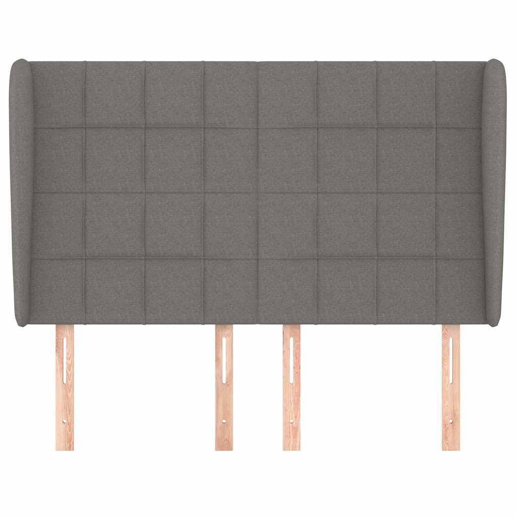 Vidaxl hoofdbord met randen 147x23x118 128 cm stof donkergrijs