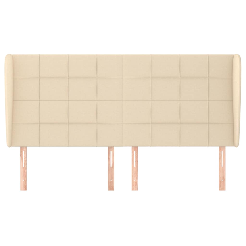 Vidaxl hoofdbord met randen 203x23x118 128 cm stof crèmekleurig