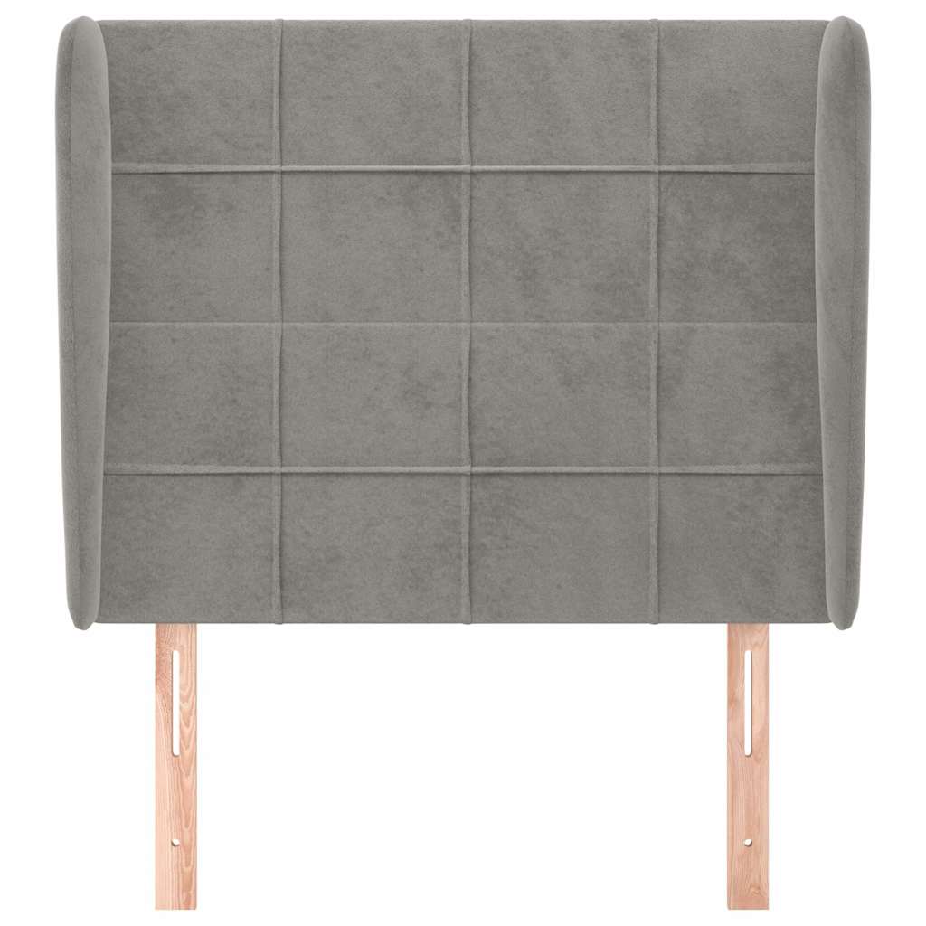 Vidaxl hoofdbord met randen 83x23x118 128 cm fluweel lichtgrijs