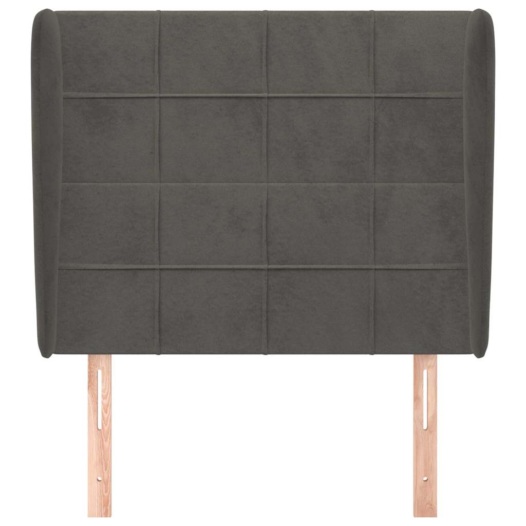 Vidaxl hoofdbord met randen 83x23x118 128 cm fluweel donkergrijs