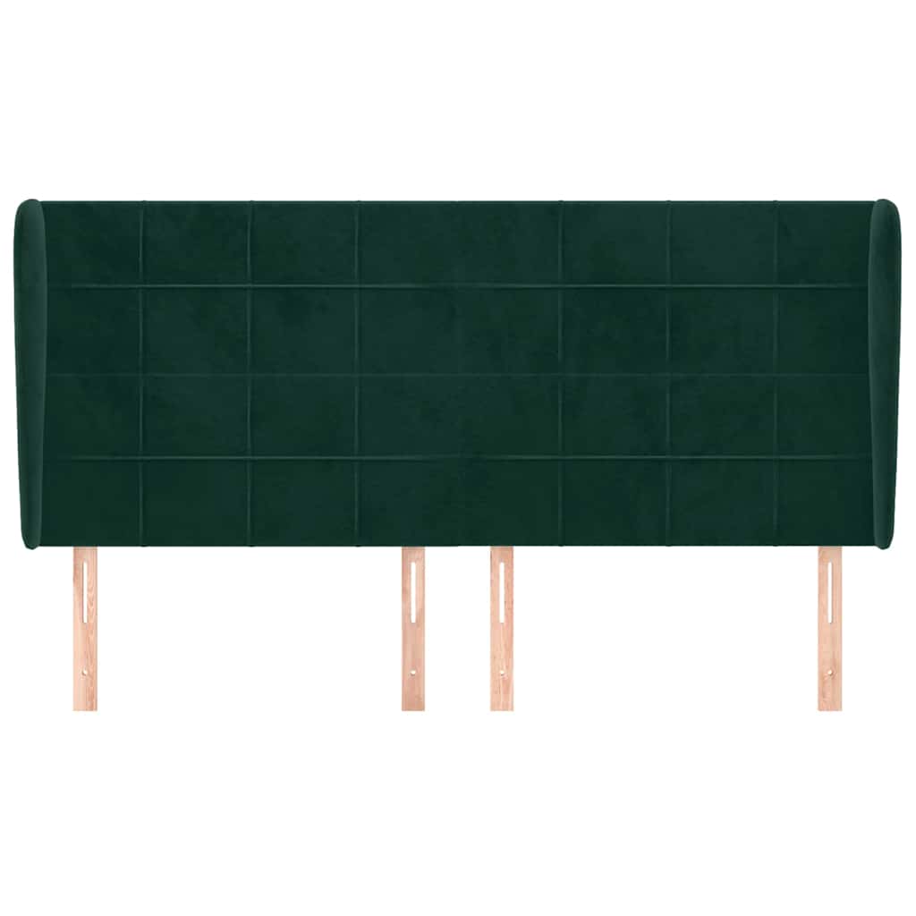 Vidaxl hoofdbord met randen 203x23x118 128 cm fluweel donkergroen