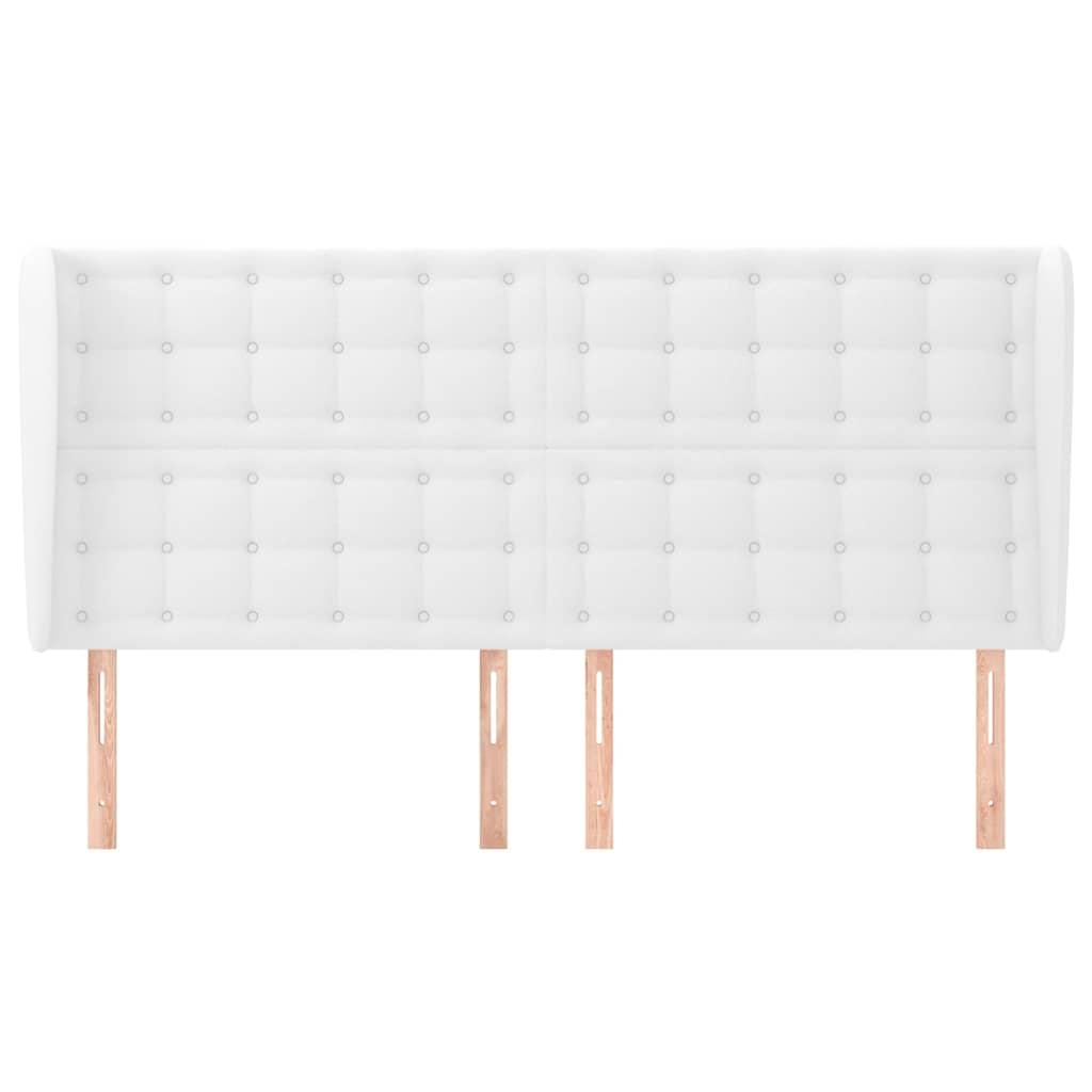 Vidaxl hoofdbord met randen 183x23x118 128 cm kunstleer wit
