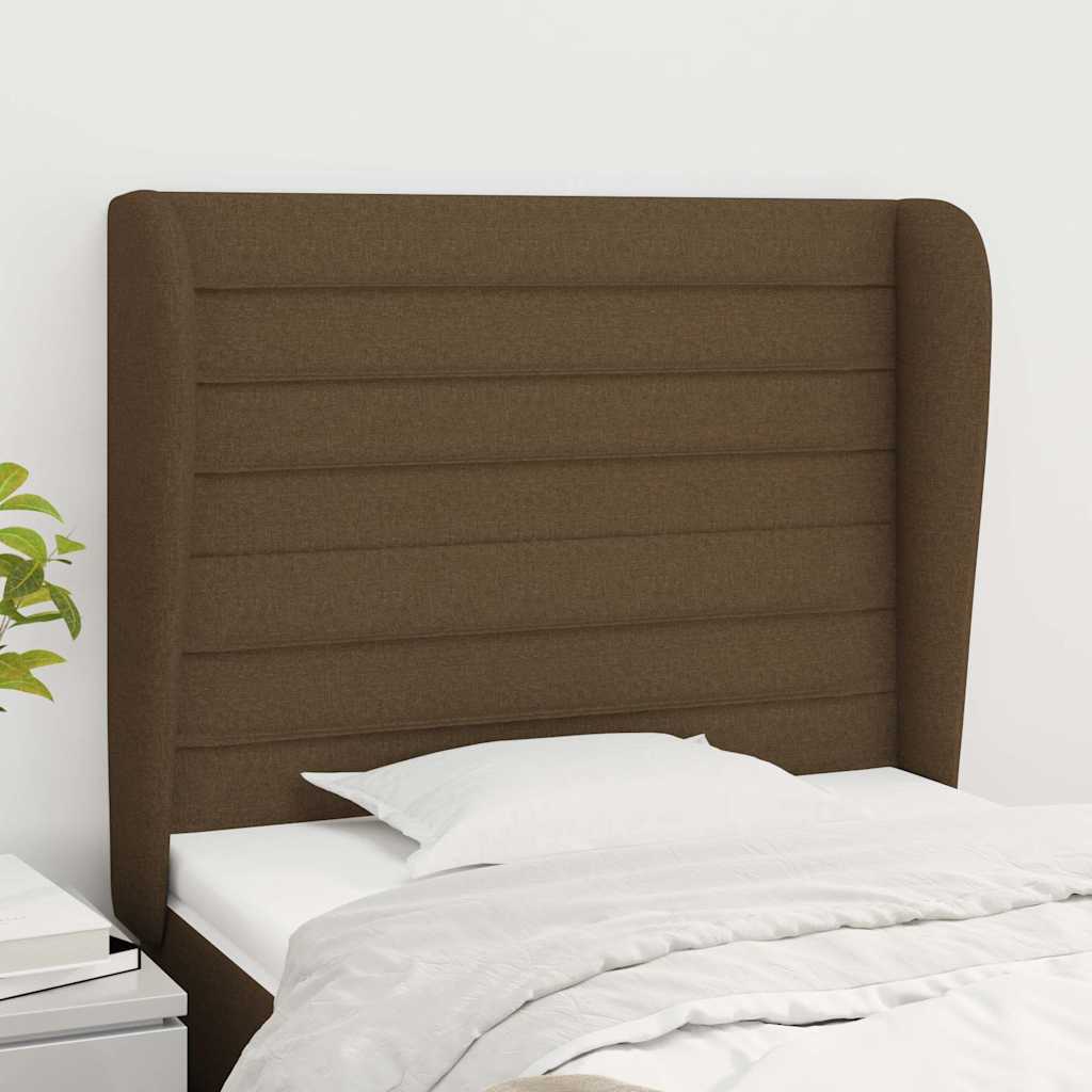 Vidaxl hoofdbord met randen 83x23x118 128 cm stof donkerbruin
