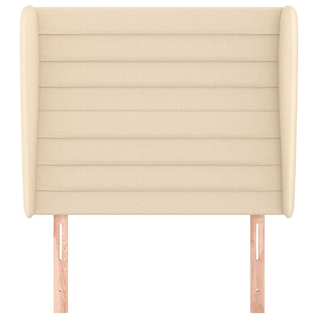 Vidaxl hoofdbord met randen 93x23x118 128 cm stof crèmekleurig