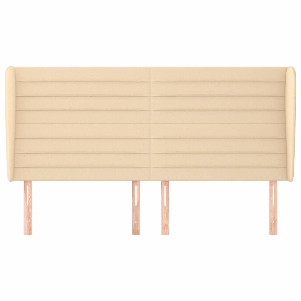Vidaxl hoofdbord met randen 203x23x118 128 cm stof crèmekleurig