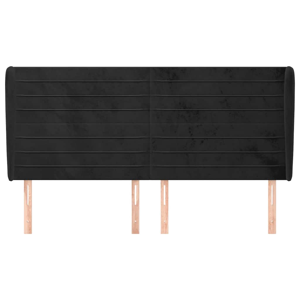 Vidaxl hoofdbord met randen 183x23x118 128 cm fluweel zwart