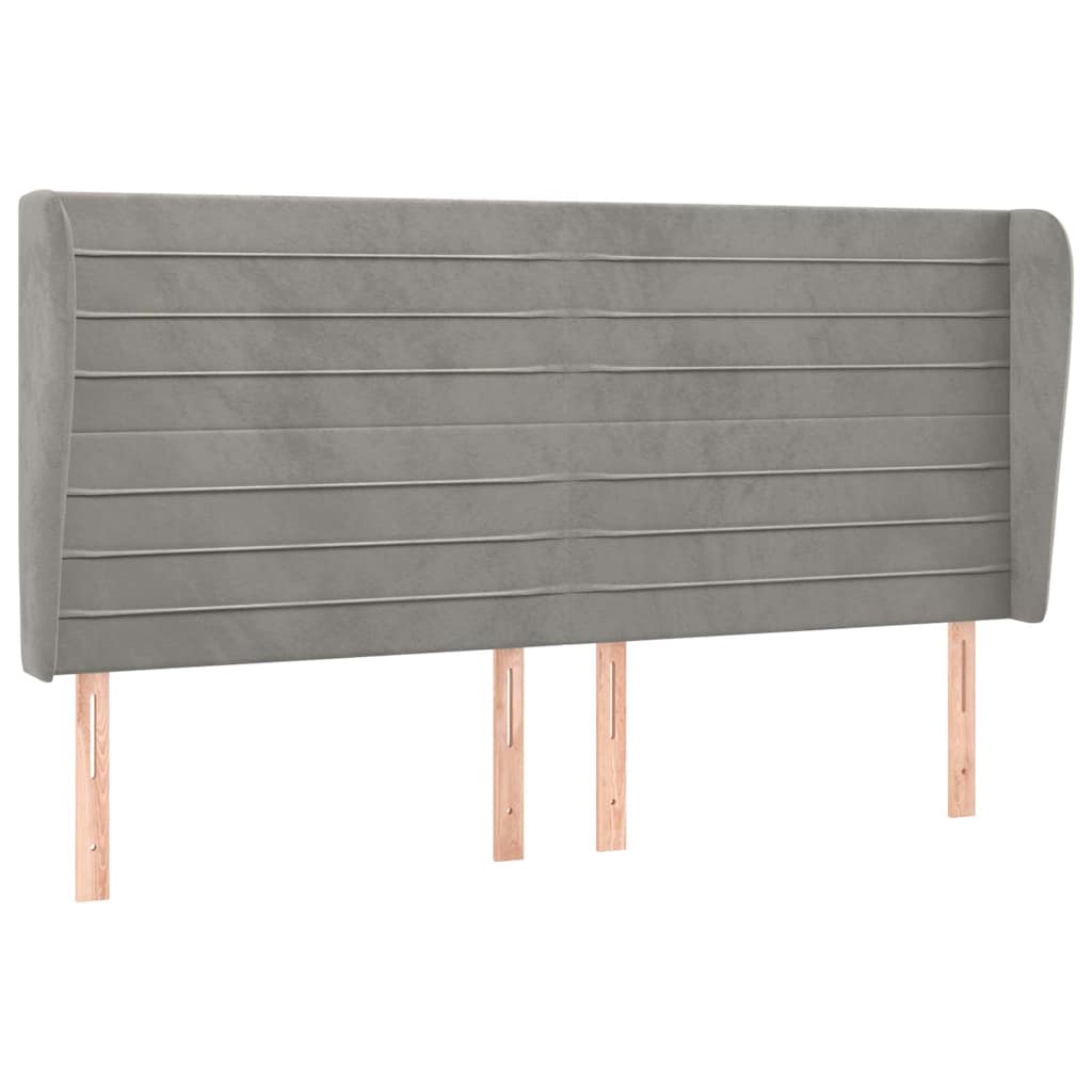 Vidaxl hoofdbord met randen 203x23x118 128 cm fluweel lichtgrijs