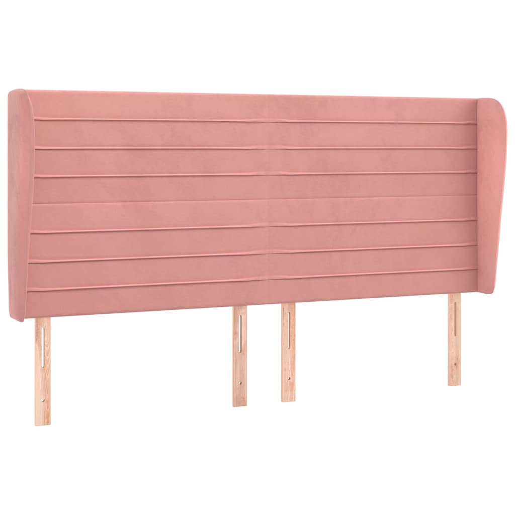 Vidaxl hoofdbord met randen 203x23x118 128 cm fluweel roze