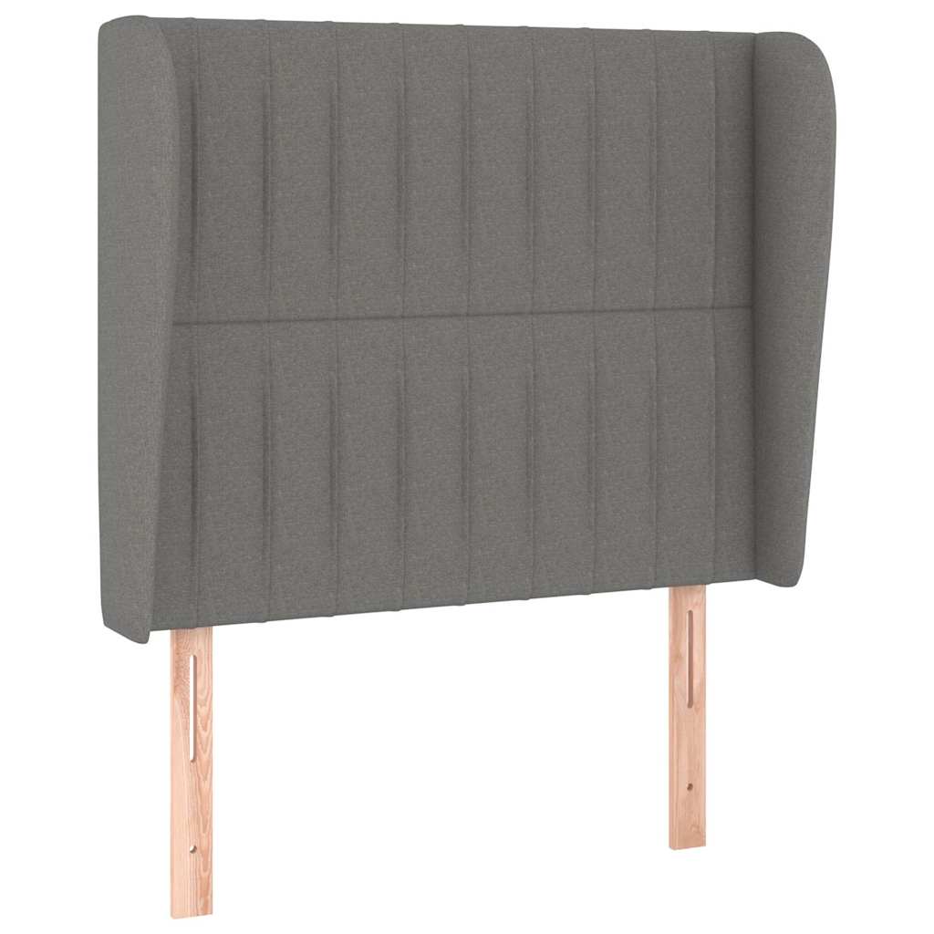 Vidaxl hoofdbord met randen 103x23x118 128 cm stof donkergrijs