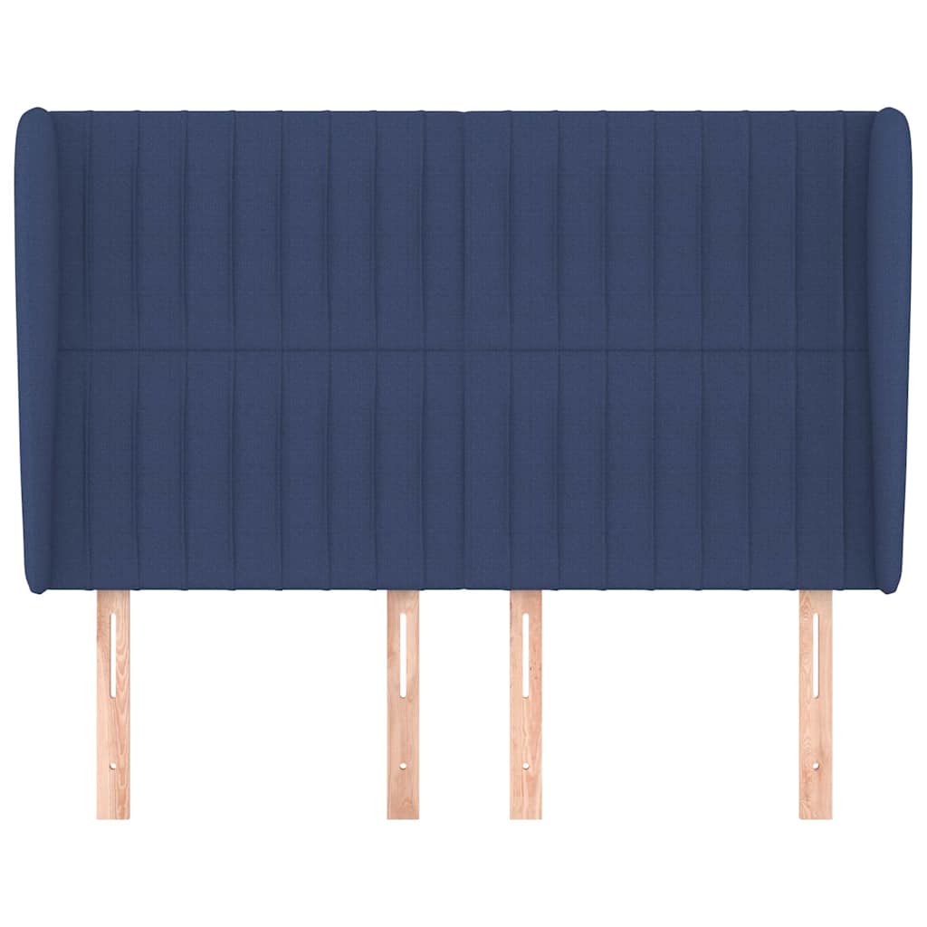 Vidaxl hoofdbord met randen 147x23x118 128 cm stof blauw