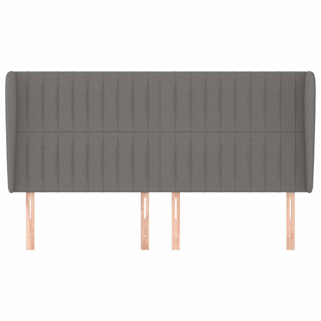Vidaxl hoofdbord met randen 163x23x118 128 cm stof donkergrijs