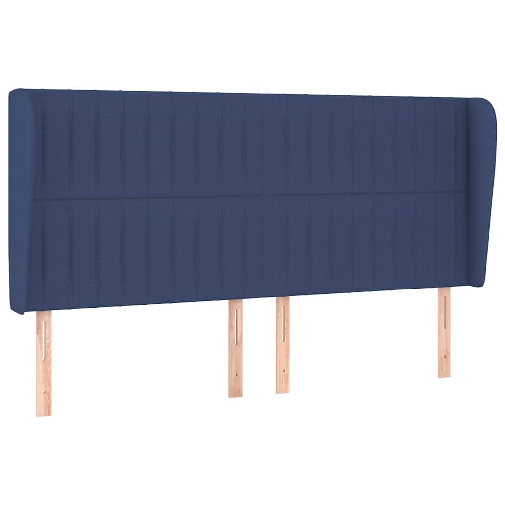 Vidaxl hoofdbord met randen 203x23x118 128 cm stof blauw