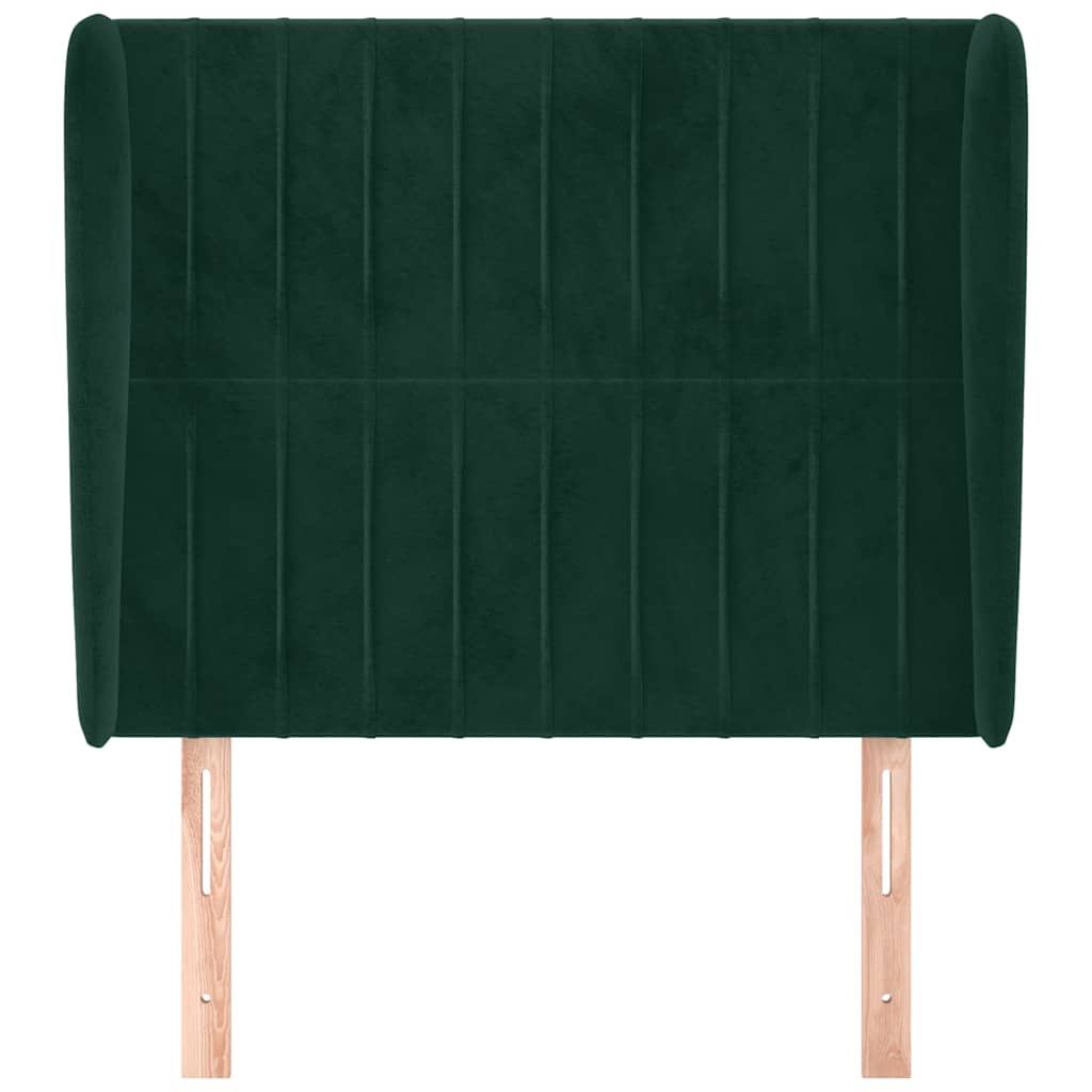 Vidaxl hoofdbord met randen 83x23x118 128 cm fluweel donkergroen