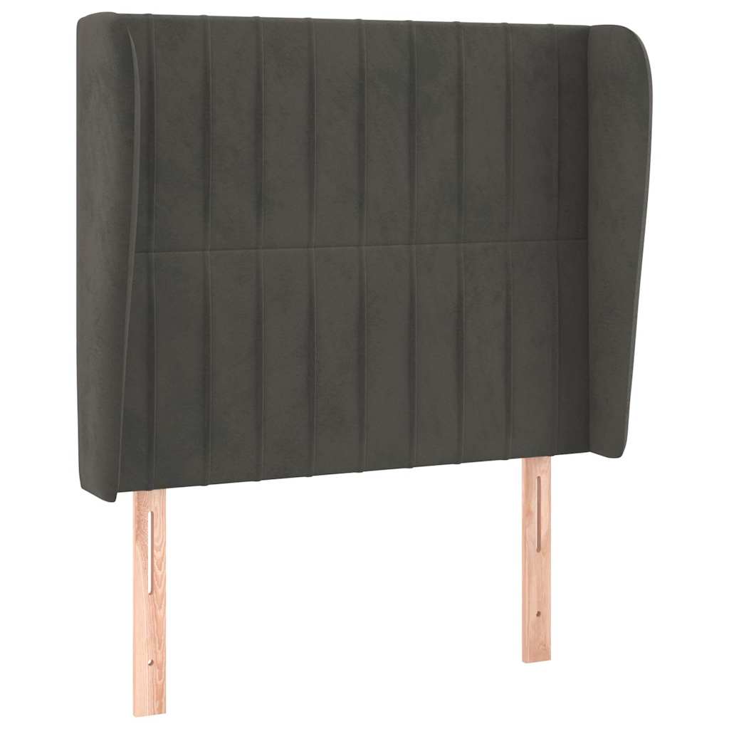 Vidaxl hoofdbord met randen 103x23x118 128 cm fluweel donkergrijs