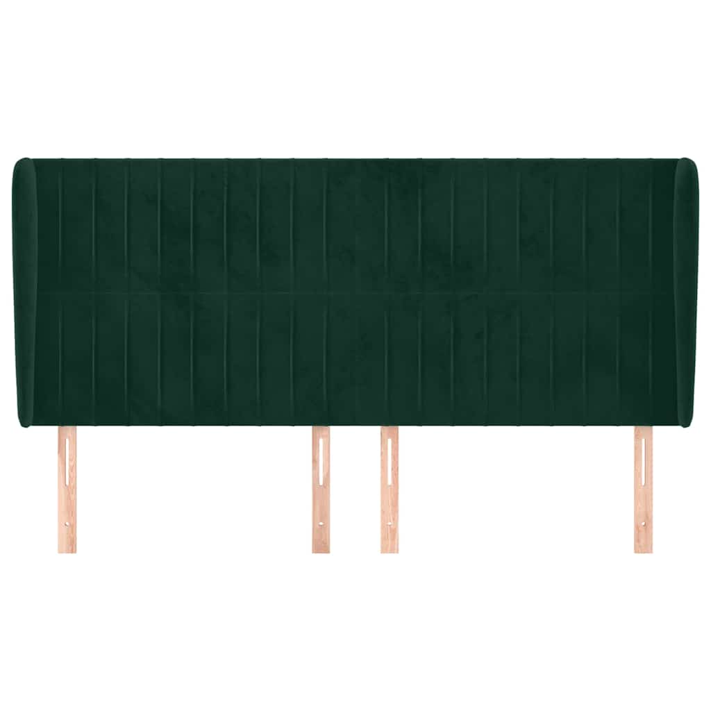 Vidaxl hoofdbord met randen 203x23x118 128 cm fluweel donkergroen