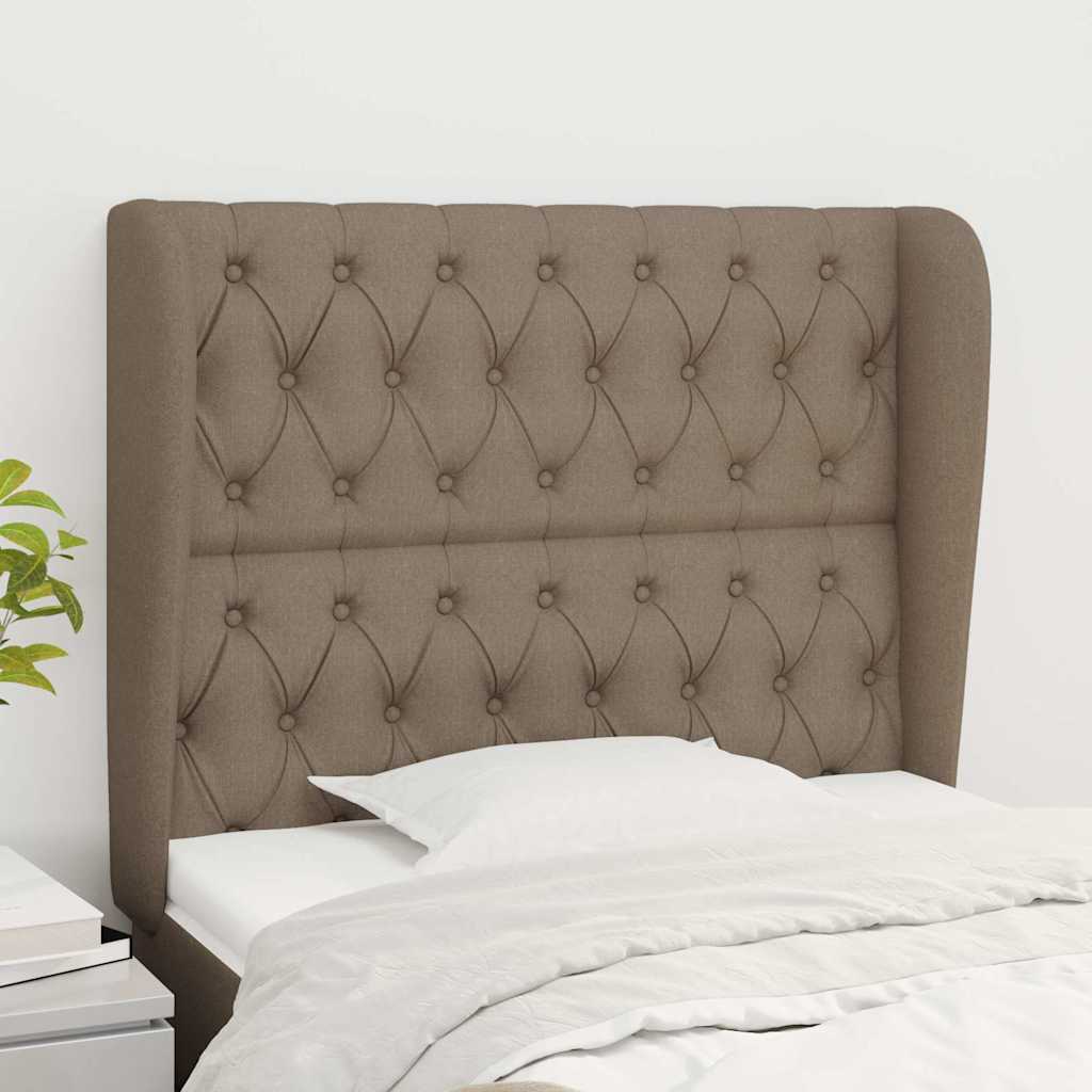 Vidaxl hoofdbord met randen 93x23x118 128 cm stof taupe
