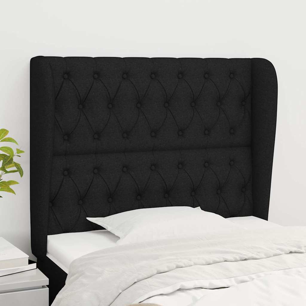 Vidaxl hoofdbord met randen 103x23x118 128 cm stof zwart