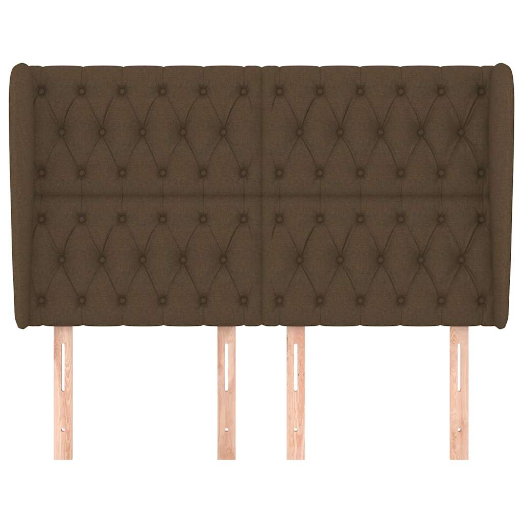 Vidaxl hoofdbord met randen 163x23x118 128 cm stof donkerbruin