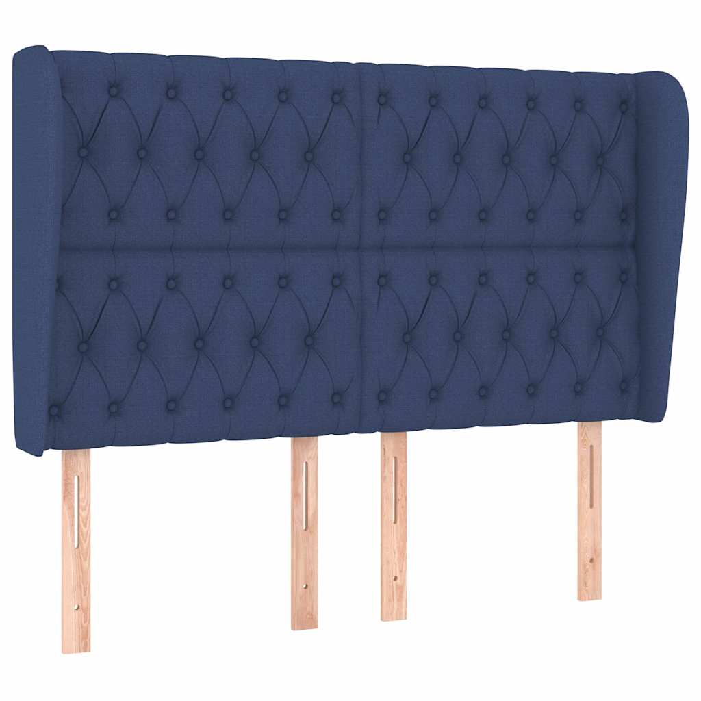 Vidaxl hoofdbord met randen 163x23x118 128 cm stof blauw