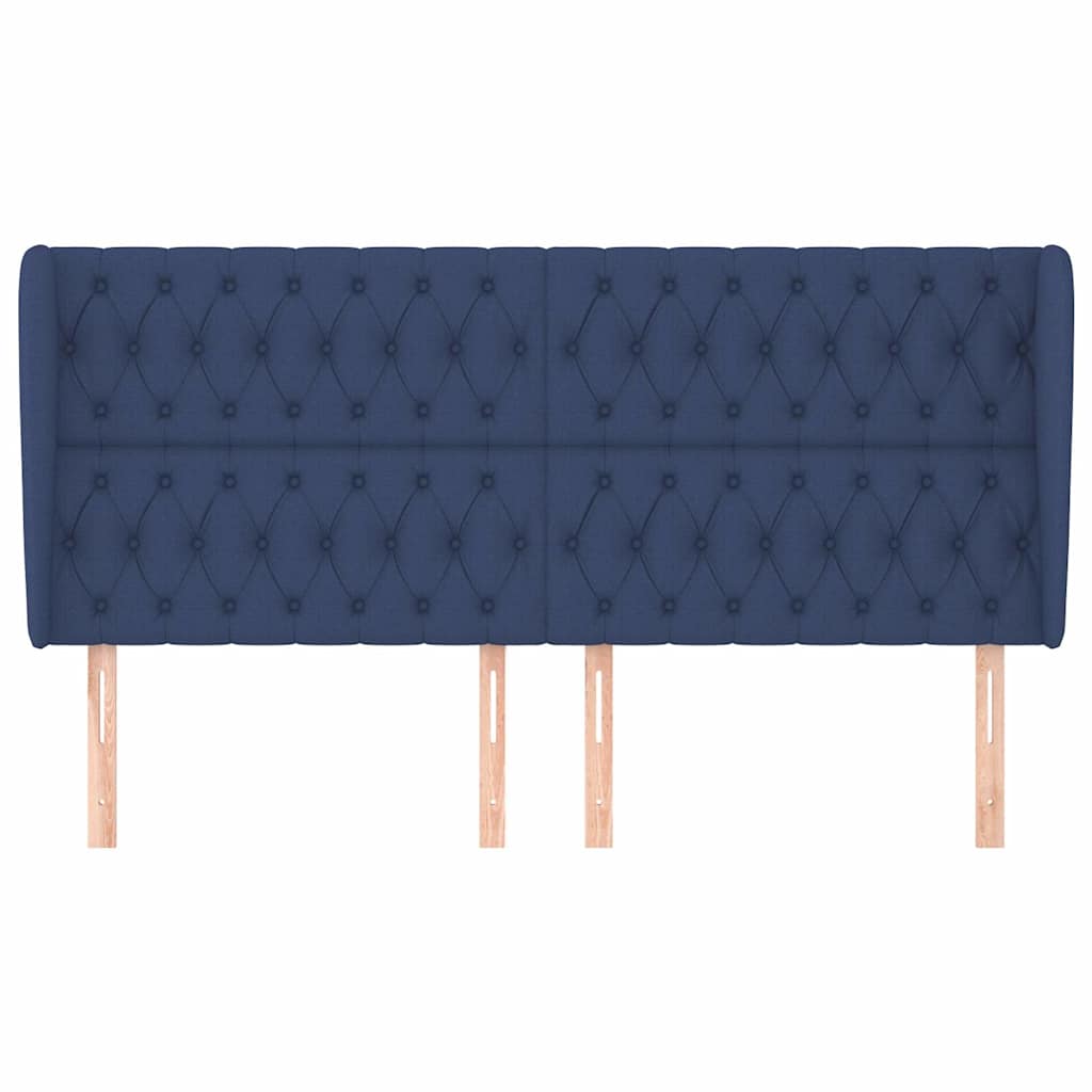 Vidaxl hoofdbord met randen 183x23x118 128 cm stof blauw