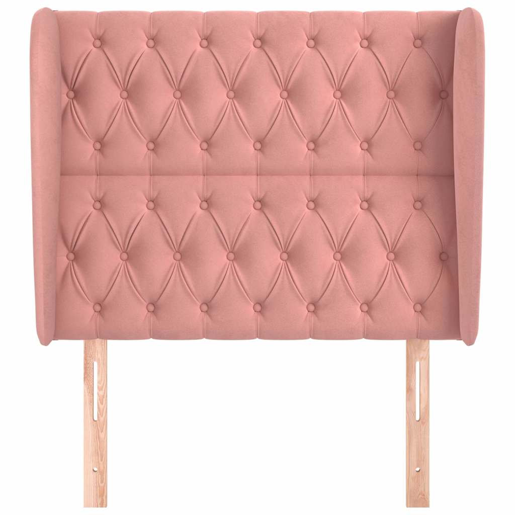 Vidaxl hoofdbord met randen 103x23x118 128 cm fluweel roze