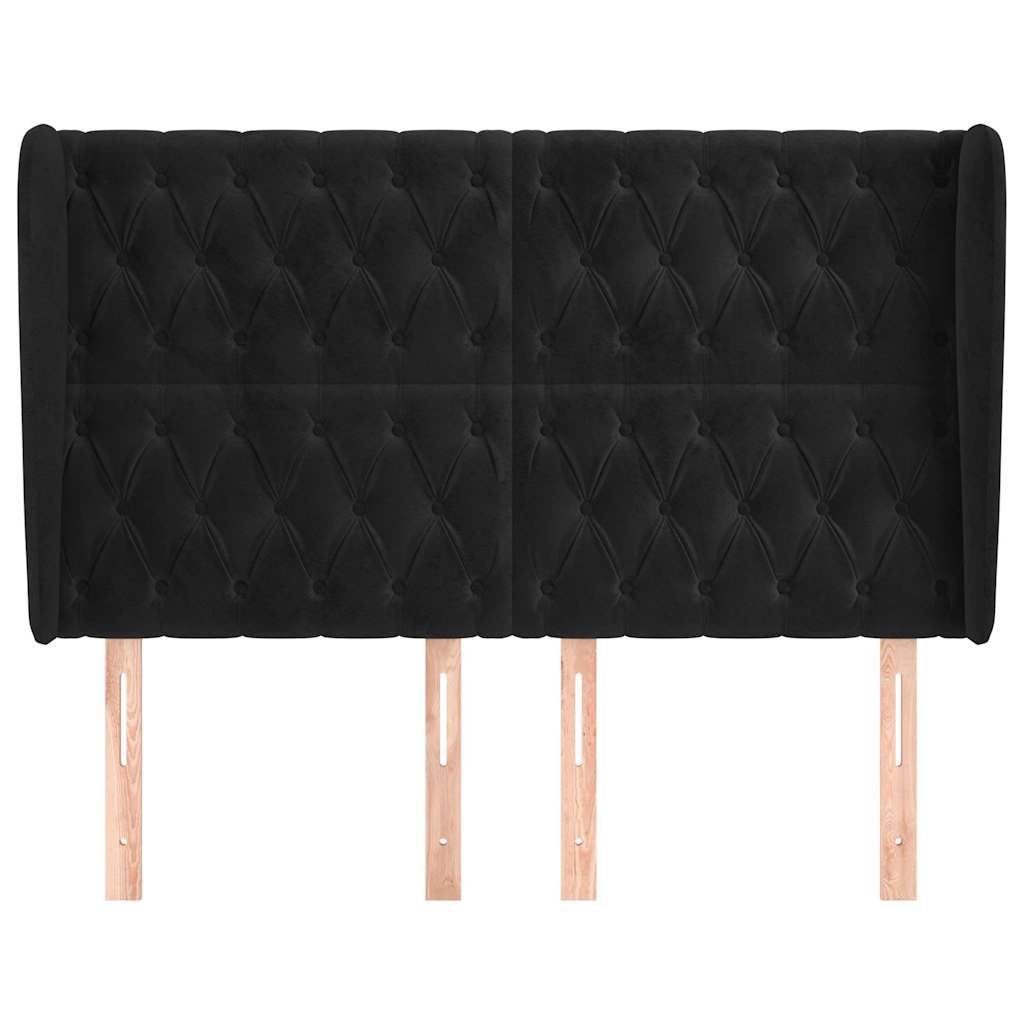 Vidaxl hoofdbord met randen 147x23x118 128 cm fluweel zwart