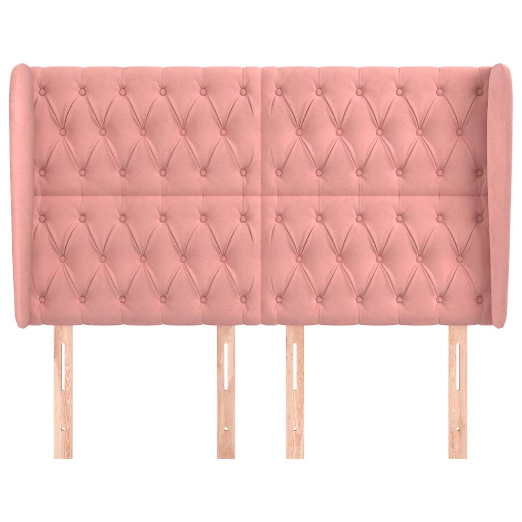 Vidaxl hoofdbord met randen 163x23x118 128 cm fluweel roze